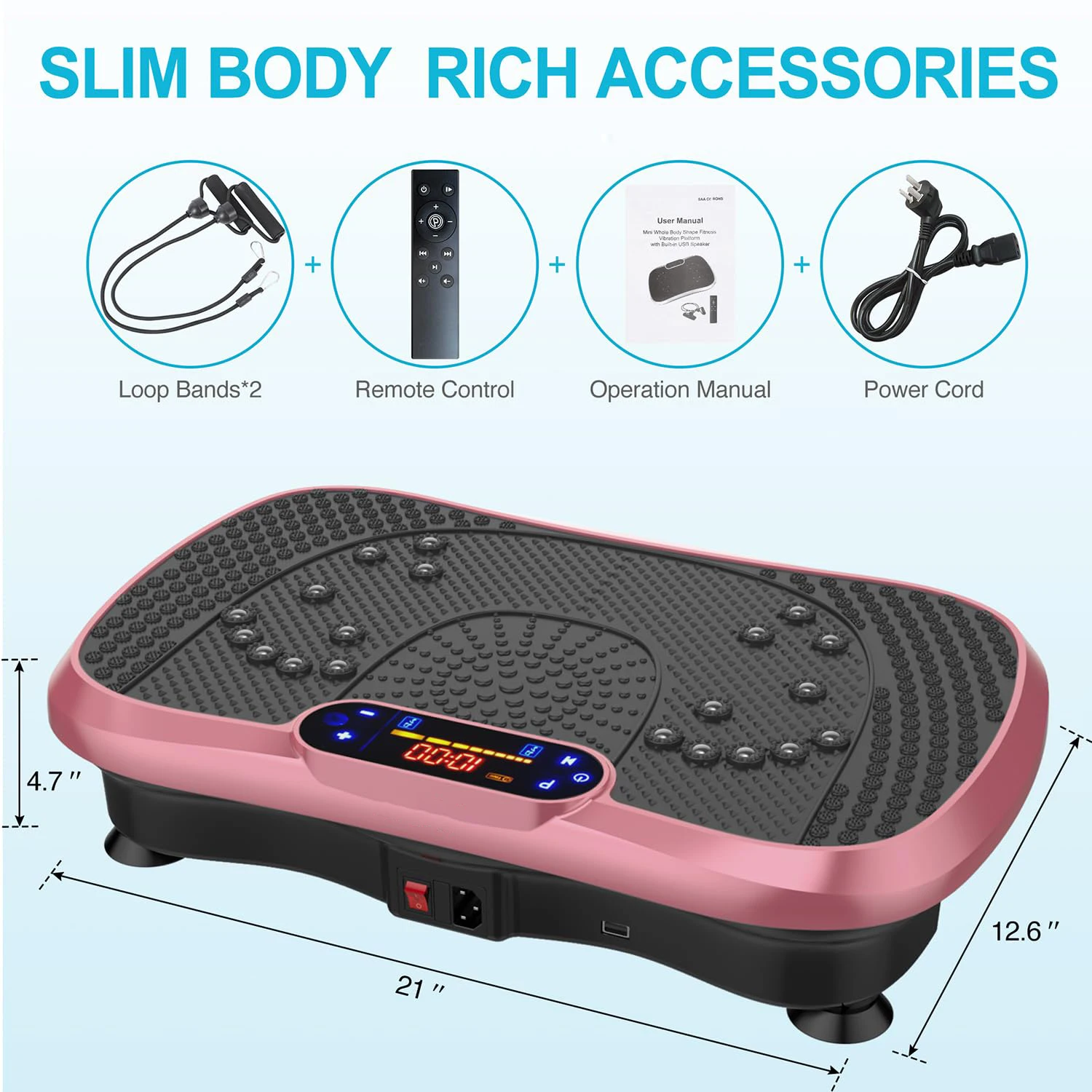 Electric Electromagnetic Sport Fitness Vibration Plate Exercise Machine with Remote Control for Home/Gym Use