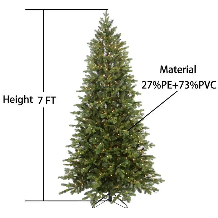 2024 PE PVC Mixed Artificial Christmas Tree with Decorations