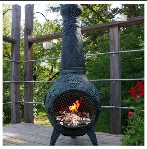 Виноградная чугунная химинея с грилем для барбекю уличный камин обогреватель сада патио заднего двора алюминиевая Древо