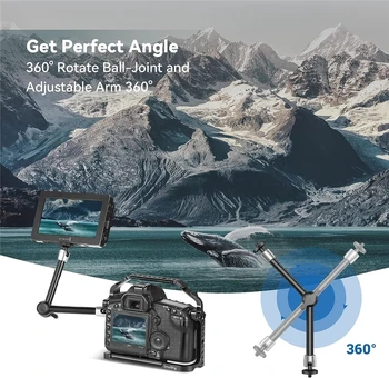 SmallRig 9.8 Inch Adjustable Articulating Magic Arm with Both 1/4" Thread Screw for LCD Monitor/LED Lights - 2066B detail image