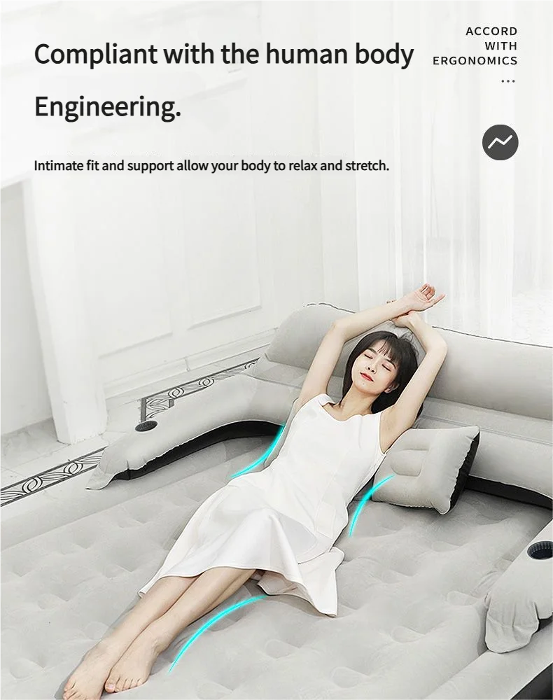 Design moderno Double Air Bed Colchão alta dobrável inflável para atividades ao ar livre para parques de campismo