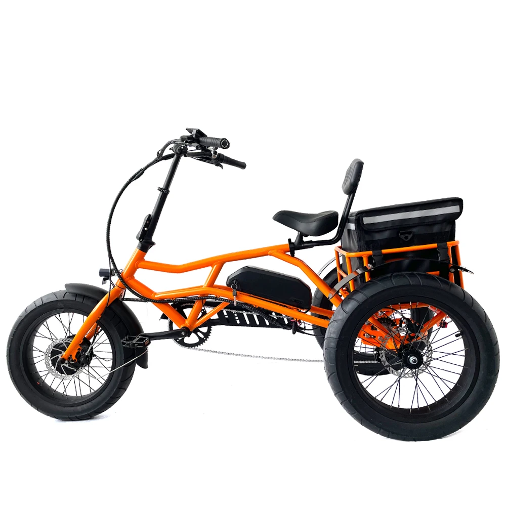 Usa Dropshipping Cargo Electric Tricycle Bafang Front Motor 3 Wheel Etrike Pedal Electric Trike 5475