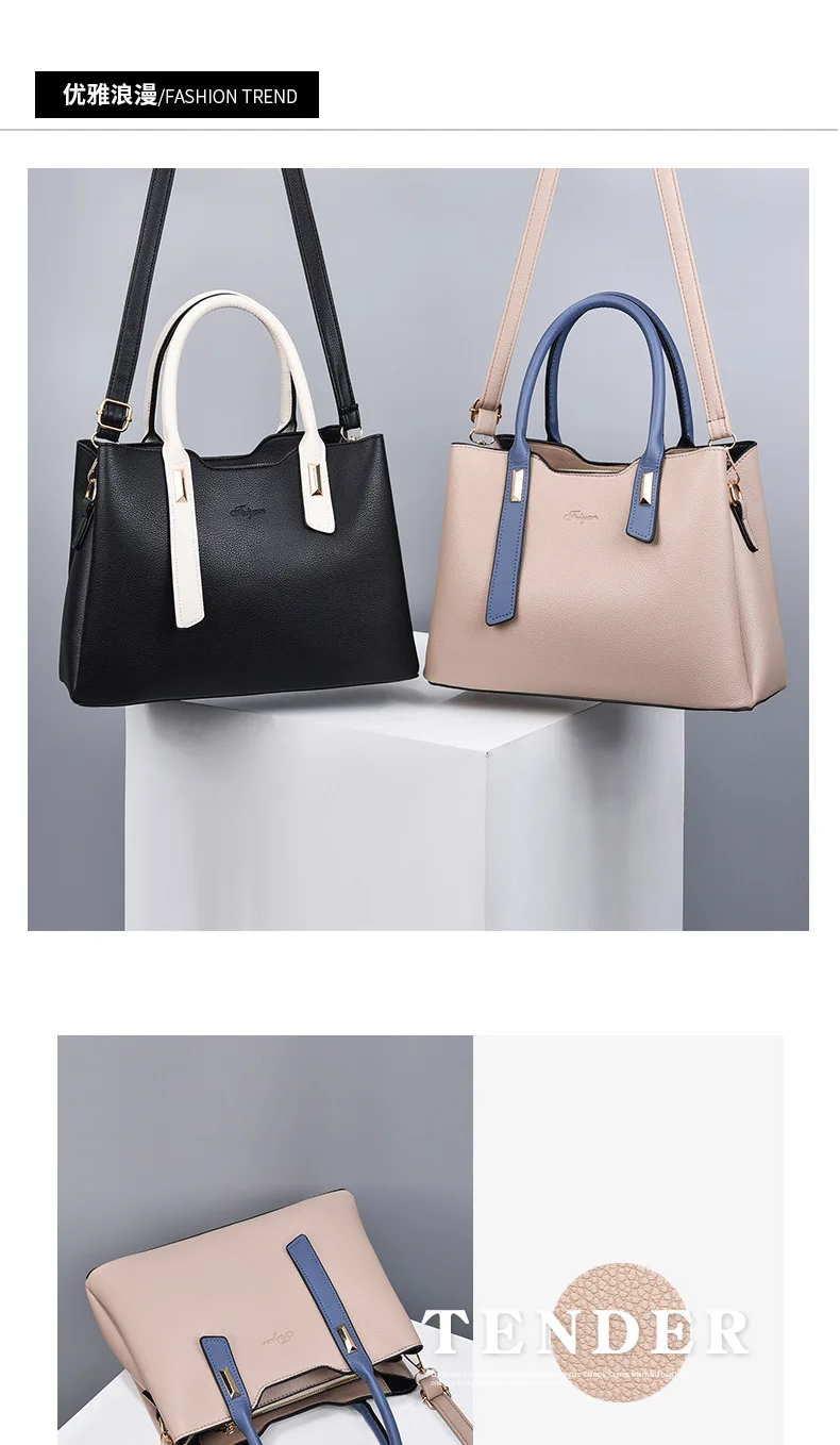 New Style Casual Women's Bags Soft Leather Ladies Handbags Multi Layer Large-capacity Single-shoulder Bag Hand Bags