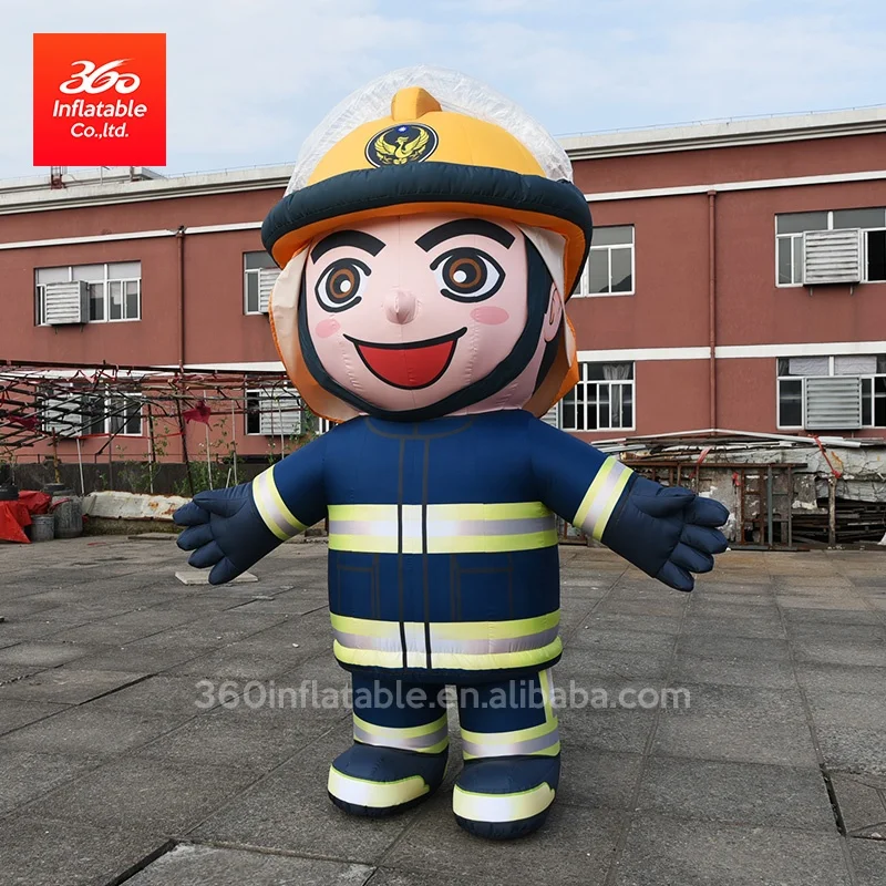 Firefighter Customize Huged Inflatable Costume for Propagandizes Promotion,Custom Giant Cartoon Firefighter Inflatable Fireman