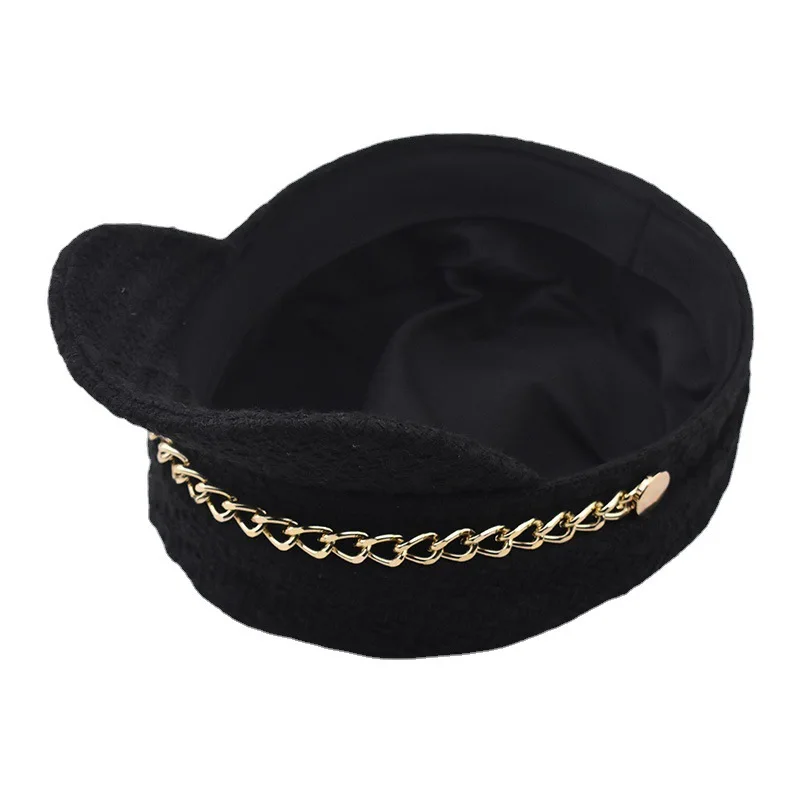 Tweed Beret Cap for Women - Autumn Winter Sailor Hat with  display picture 3