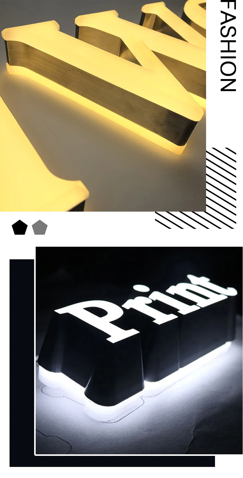 Custom Made Advertising Shop Name Board Design Led Sign Light Building ...