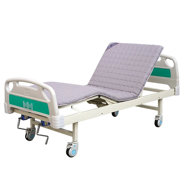 MT Medical Manual 2 Cranks Function Hospital Equipment Folding Metal Manual Hospital Bed