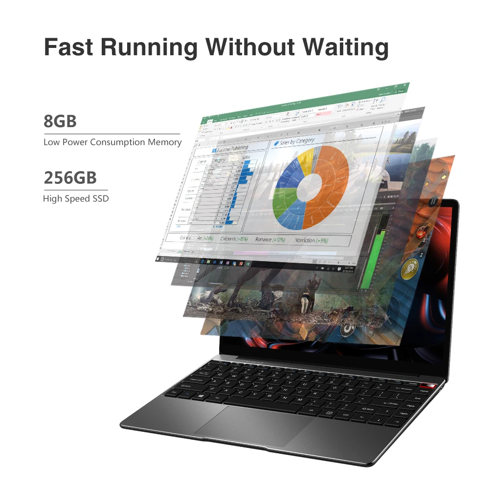 CHUWI AeroBook Pro 1920*1080 IPS Screen Intel Core M3-8100Y 8GB RAM  256GB SSD Win10 Slim Laptop with Backlit Keyboard