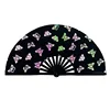 2.Éventail noir en tissu réfléchissant - papillon