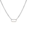 Collana in argento con anello a bocca viva ovale in oro