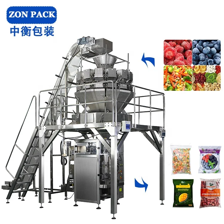 Fully Automatic Salad Weighing Machine 10 14 Mini Multihead Weigher Packing Machine for Nuts Chips