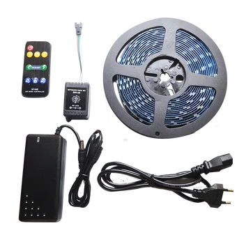 5m WS2811 Digital LED Strip 12V Dream Color 30LEDs/ 60LEDs RGB LED Strip Light Set with Music Controller Power Adapter