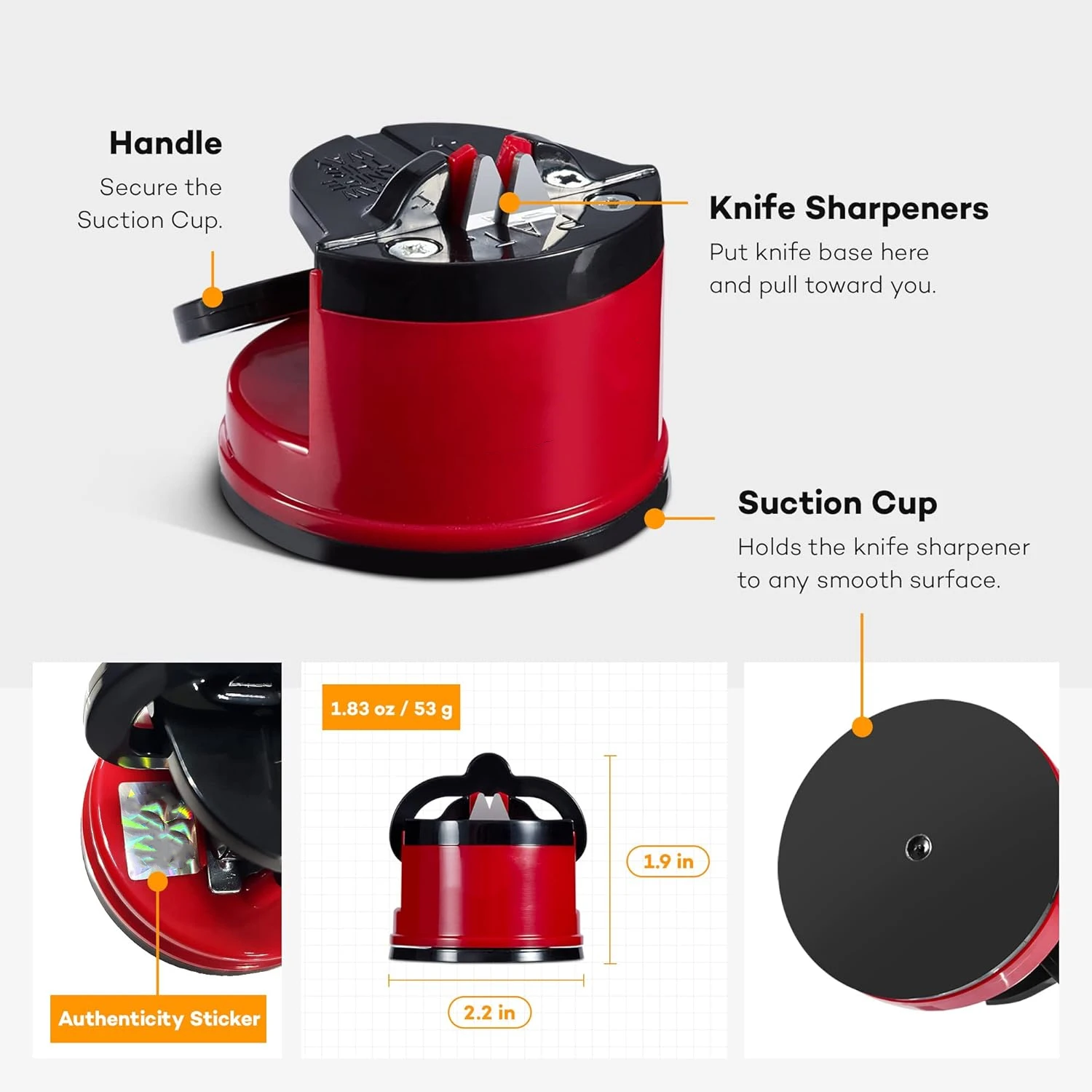 PEXMIENTAS Easy Safe Kitchen Whetstone With Suction Pad Kitchen Round Mini Knife Sharpeners Sharpening Machine