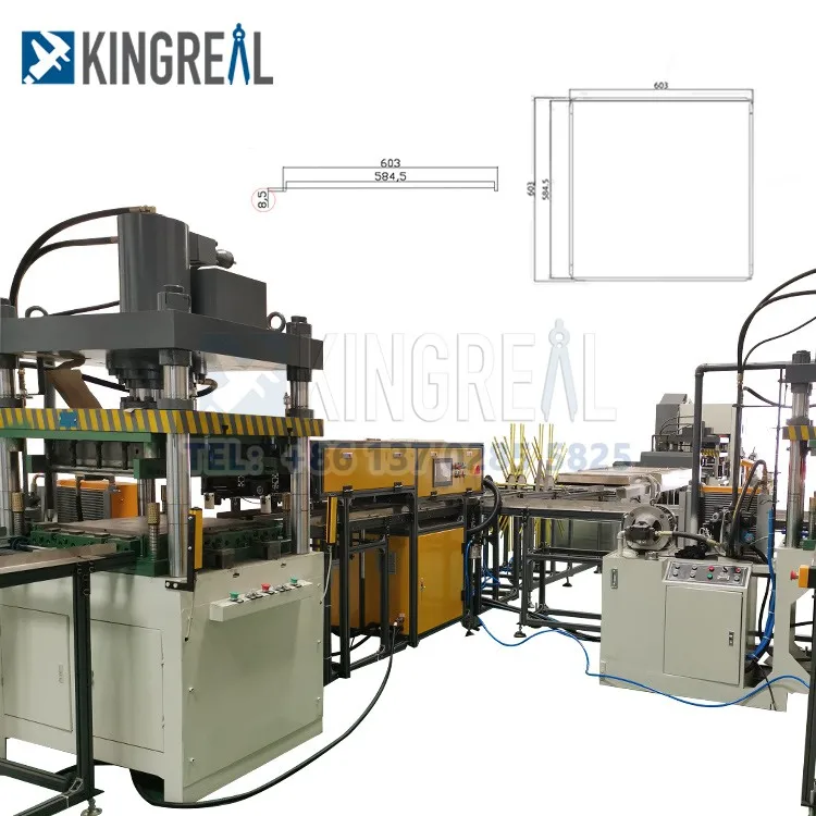 KINGREAL High Speed Ceiling Tile Production Line Suspended Drop False Metal Ceiling Perforated Panel 60X60CM Automatic Line