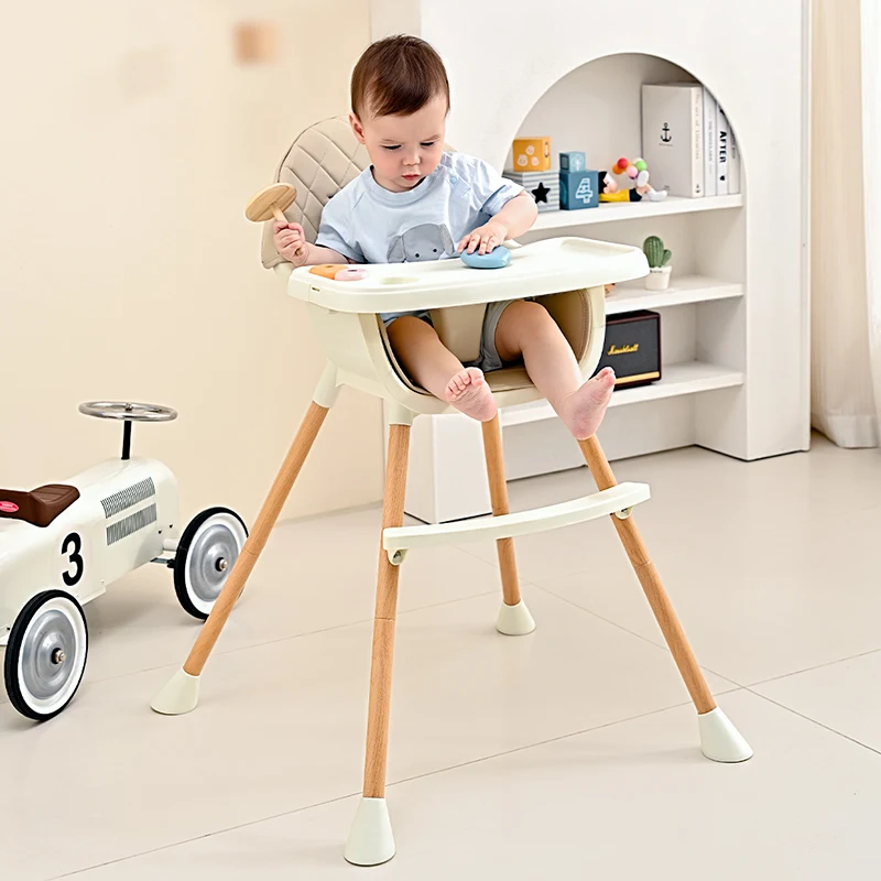 modern design toddler highchair with iron tube legs multifunctional soft touch baby high chair with cover