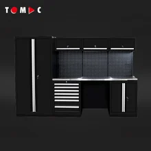 TOMAC Professional Garage Storage Tool Cabinet Chest Removable Large Workshop Combination Workbench Stainless Steel Table Board