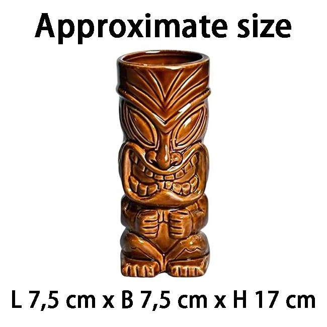 Custom Unique Party Tiki Mug Brown Ceramic 3D Mug Drinkware for Tiki Bar