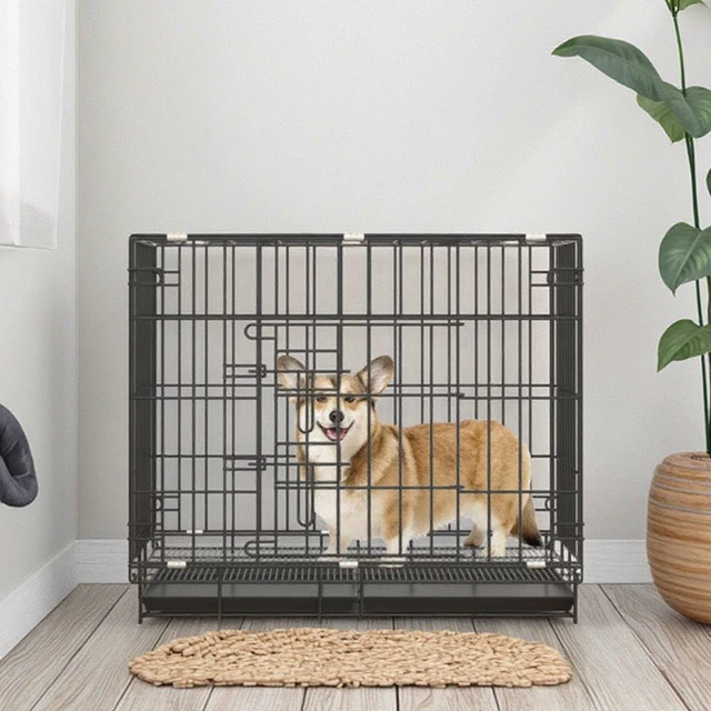 Teddy Bitter Bear Chihuahua Dog Cage Small Medium Pet Kennel Iron Material Household Cat Cage Toilet Animal Crate Live Use