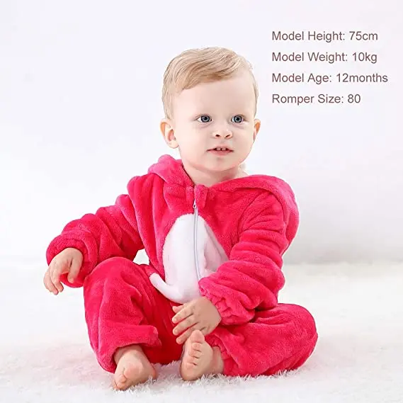 Unisex Baby Hooded Romper Outfits 0-24 Months