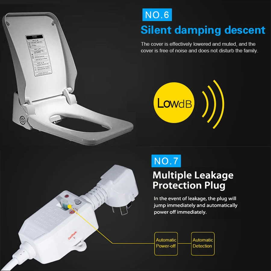 Intelligent Toilet Seat Cover Bidet Heating Clean Dry Smart Toilet Lid