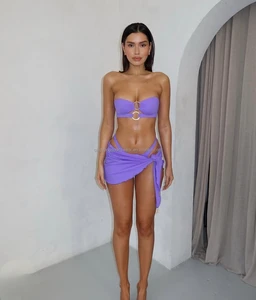 NEW Sexy Solid Color Two Piece Bikini Set Beachwear Swimsuit Custom Ladies Sexy New Two-Piece