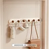 Magnetic hooks (6 hooks) Walnut wood, milky white