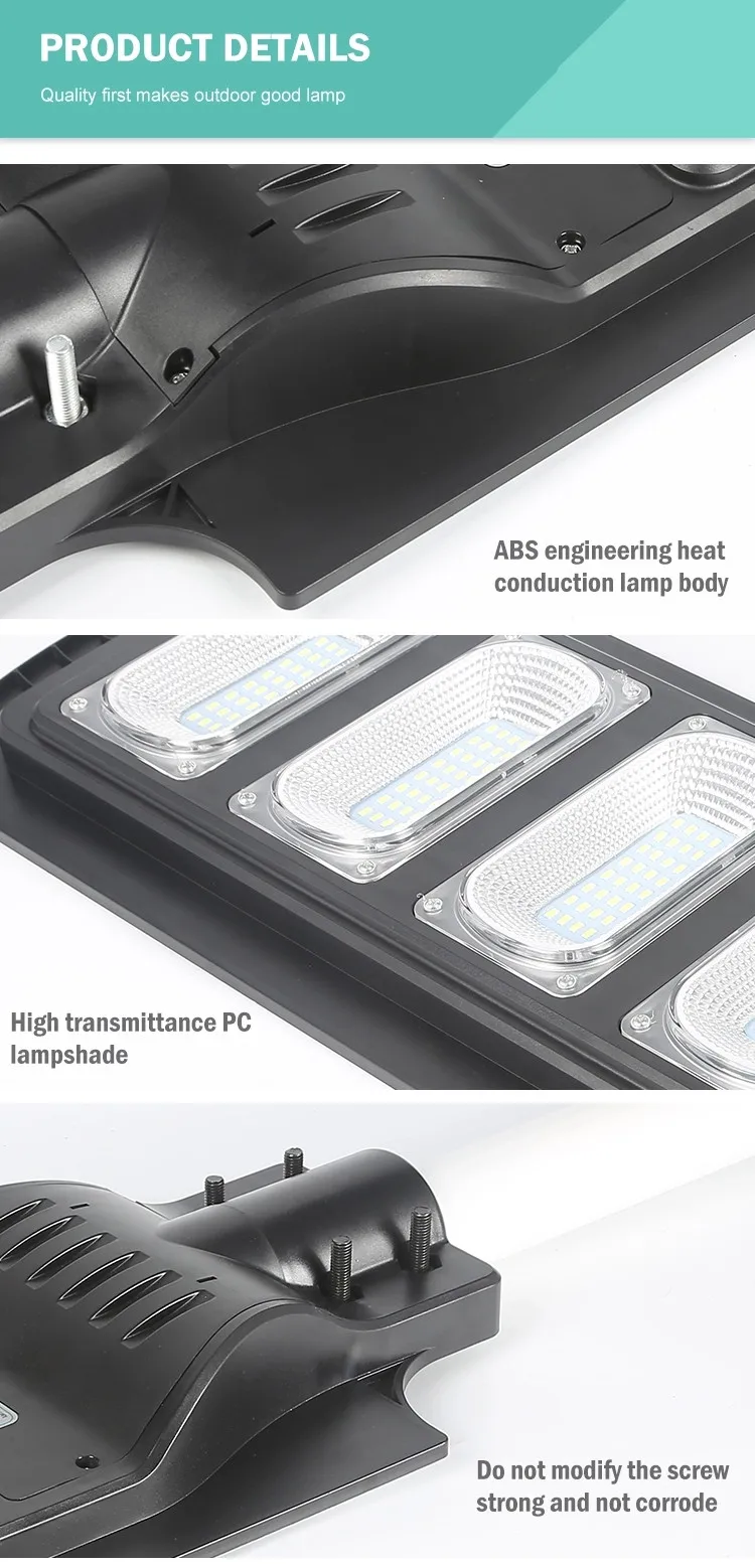 Ip65 Outdoor All In One Solar Street Lamp 30W 60W 90W 120W Integrated Led Solar Street Light