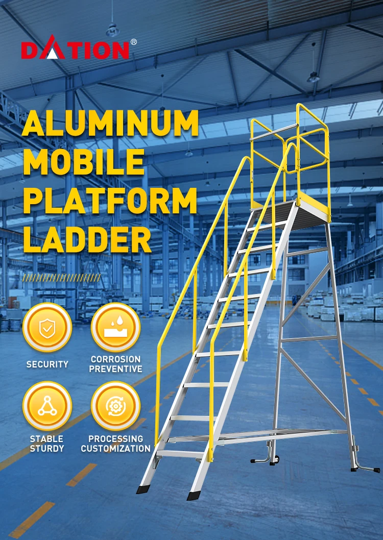 Factory Custom Industrial Ladder Aluminum Work Platform In The High Ladder Truck Mobile Step