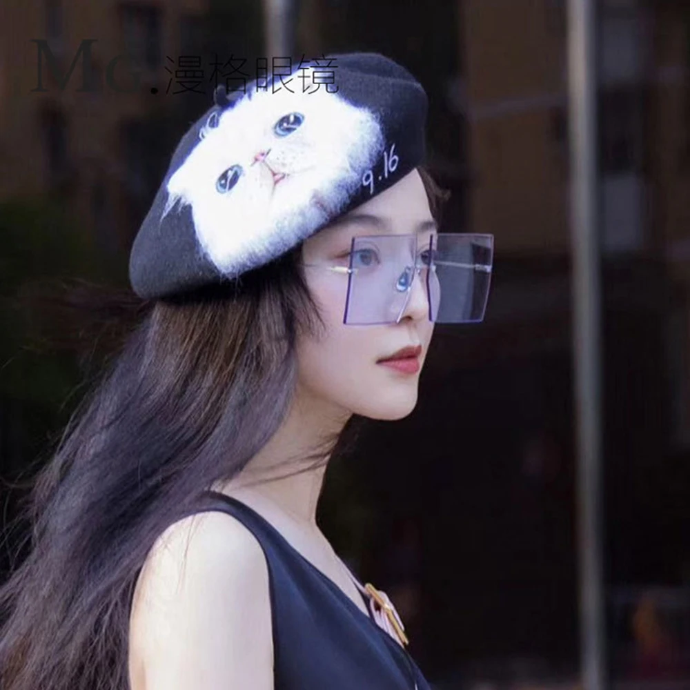 Square Rimless Lens Summer Woman Fashion Metal Sun Glasses Sunglasses