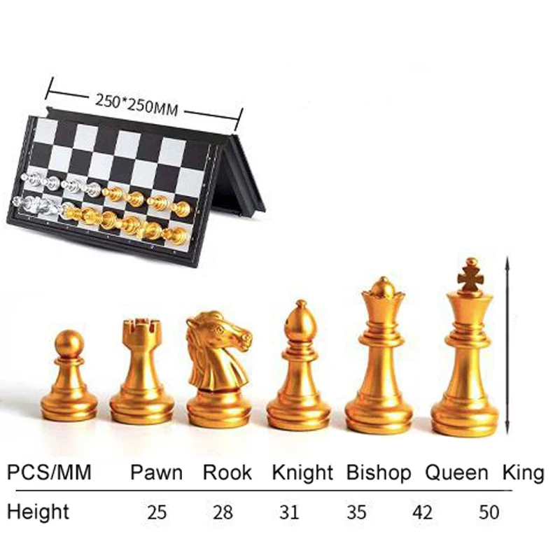 High Quality Chess Game Set With Chessboard 32 Chess Pieces With Chessboard Gold Silver Magnetic Chess Set