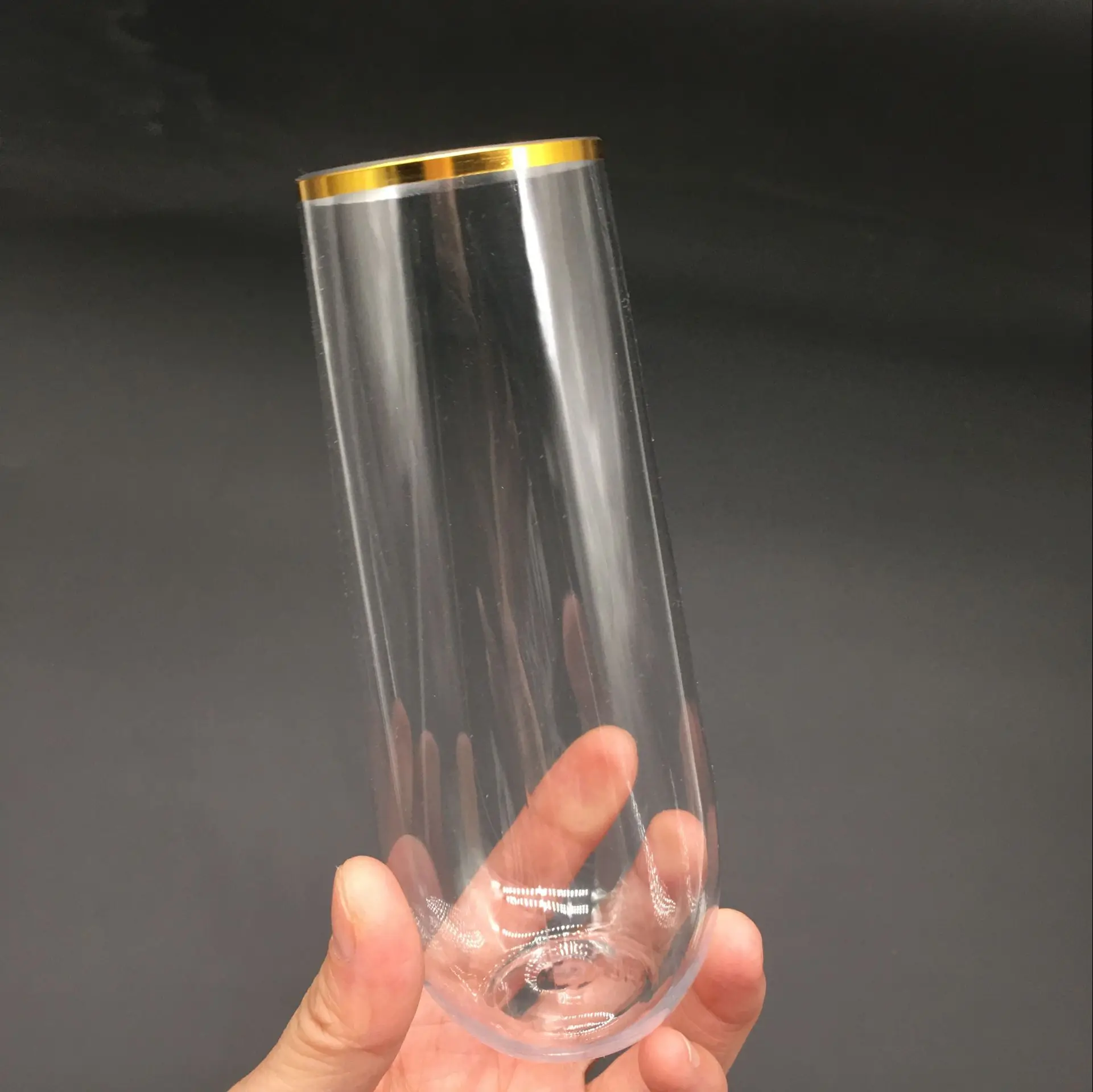 Rose Gold Champagne Flutes Plastic 9oz Stemless Plastic Champagne