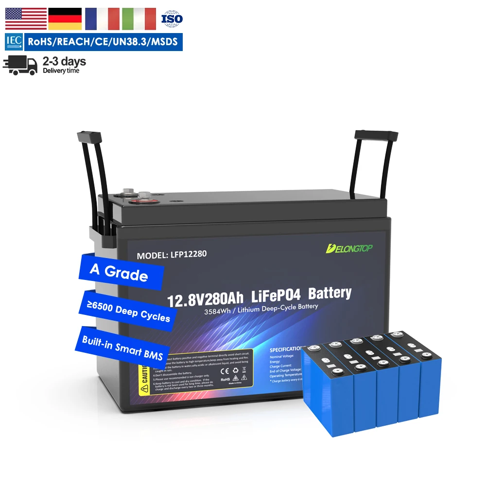 High Discharge Rate Lifepo4 Battery 12v 280ah 3584wh Lithium Portable ...