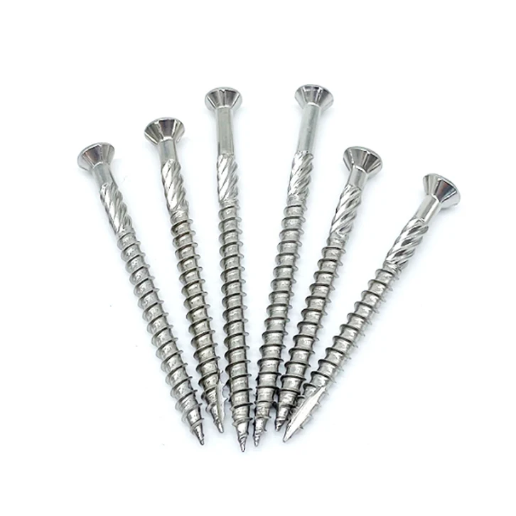Ss304 Flat Head Decking Screws With 6 Nibs And Torx T25 Knuring Type17