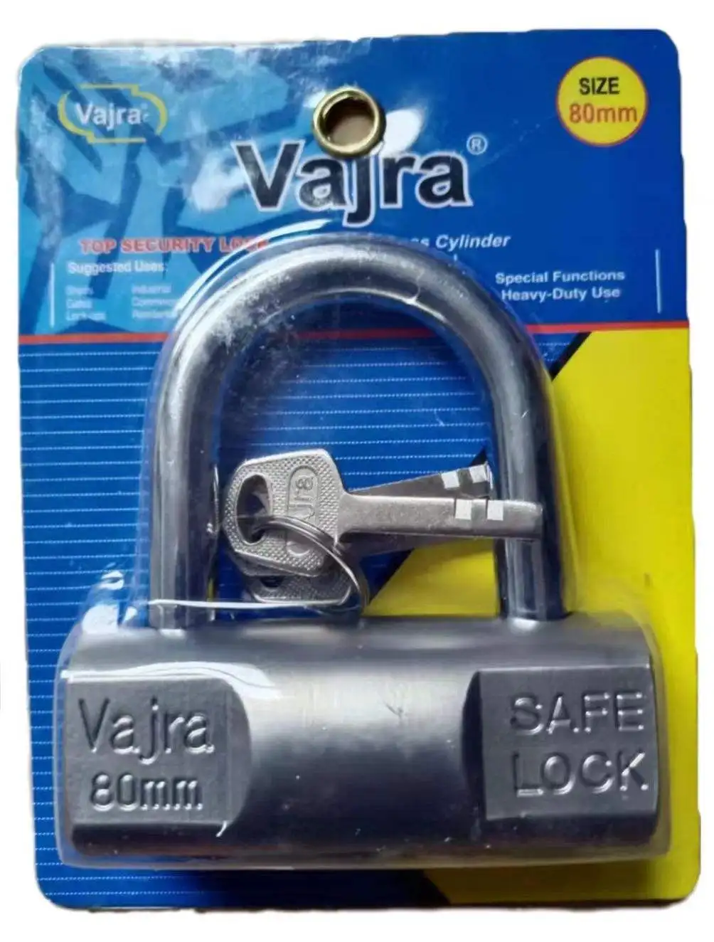 Samhoo Newest Design Customizable Logo and Size Anti Theft Padlocks High Secure Hammer Shaped Iron Padlock