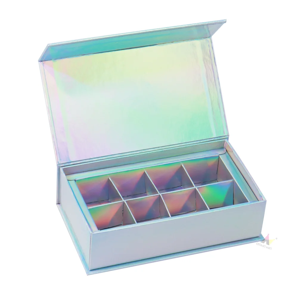 Индивидуальная печать голографических упаковочных коробок для макарон с разделением магнита упаковка подарочные картонные бумажные