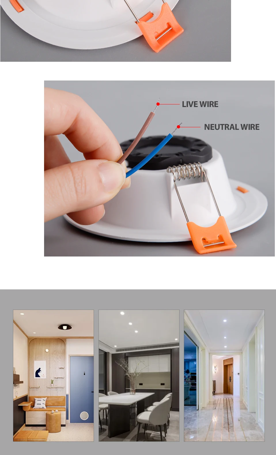 DINGDIAN NEW led spotlight AC220V DOB 10W 3 Colors Dimmable Easy Installation Energy Saving led recessed downlight for Indoor
