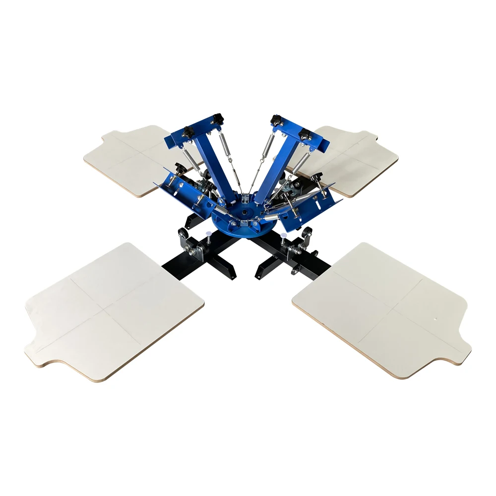 Very Simple 4 Color 4 Station Manual Silk Screen Printing Machine