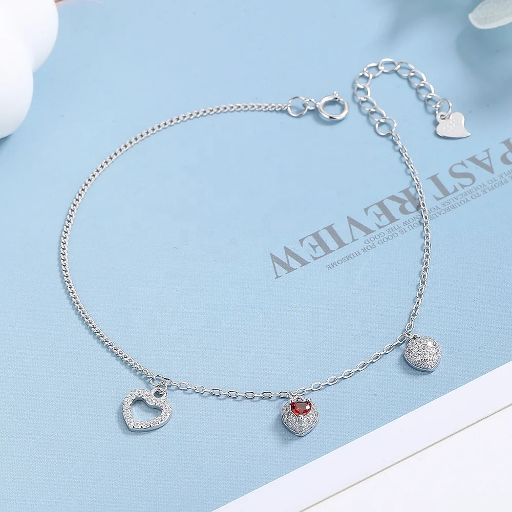 Fashion 925 Sterling Silver Bracelet Love Ladies and Girls
