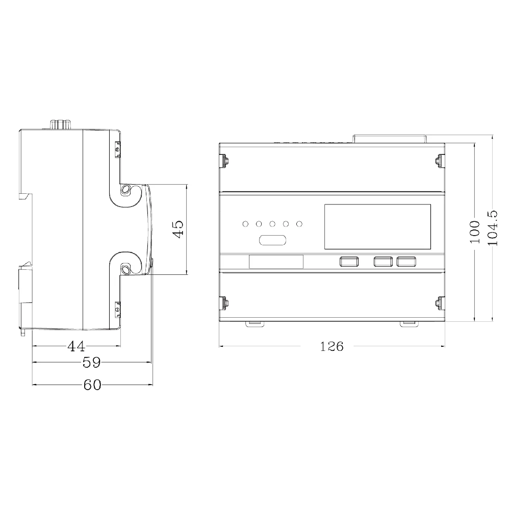Single-Phase DC Voltage Meter Hack 7 DIN Modules Digital Electric Panel for Three-Phase