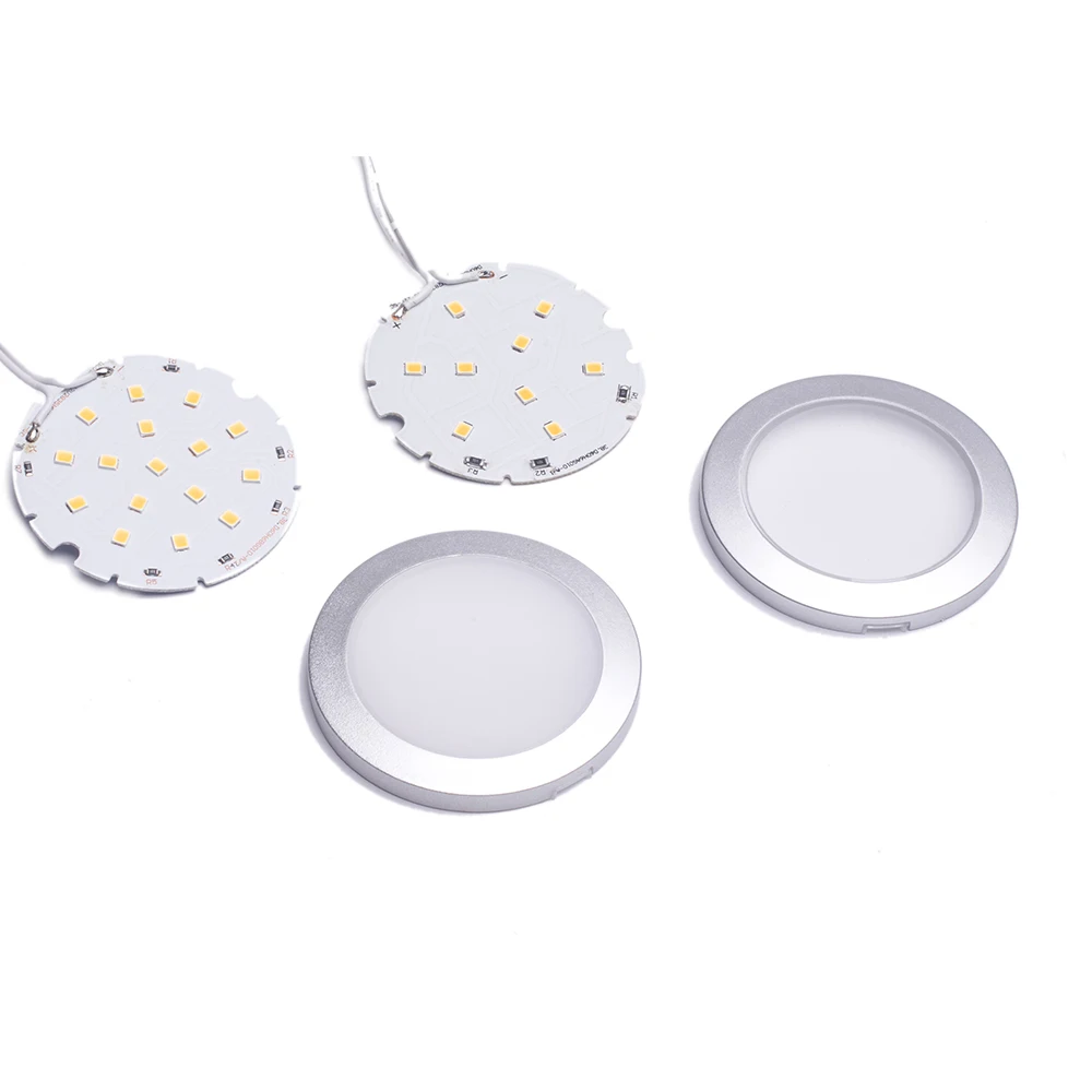 
 2835smd 6000k, оптовая продажа, Светодиодная панель для шкафа, 12 Вольт, круглые светодиодные светильники, используемые кухонные шкафы  