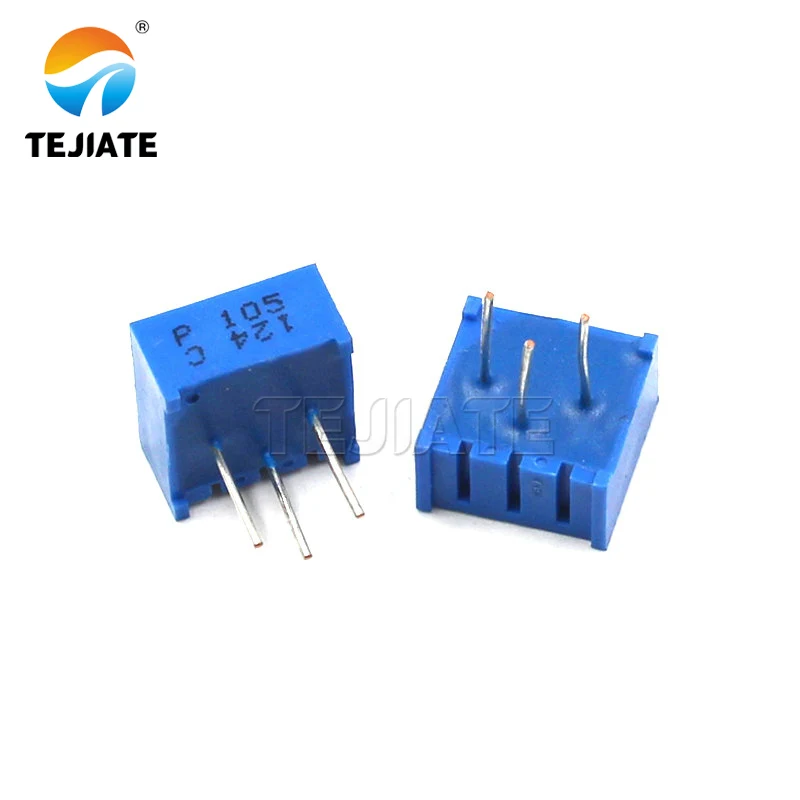 3386P precision adjustable resistor 10k speed yellow horizontal 1 megohm wiper pin 202 potentiometer