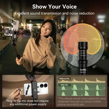 SMALLRIG-VK-50 Vlogging Kit for iPhone Content Creator Kit with LED Light Phone Holder Microphone Tripod Phone Mount detail image