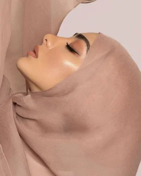 Premium Lightweight super breathable textured pure crinkled silk chiffon hijab no polyester hijab sustainablefashion haijb