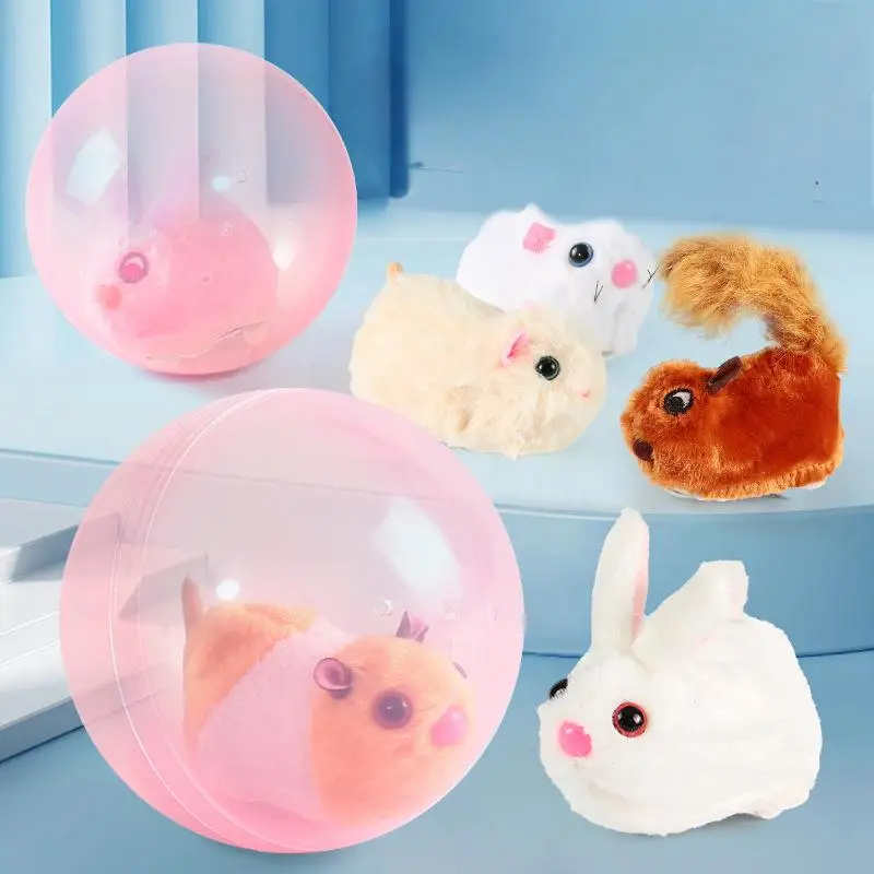 Factory Direct Cartoon Shape Pet Plush Toy Hamster Rabbit Electric Rolling Cat Toy