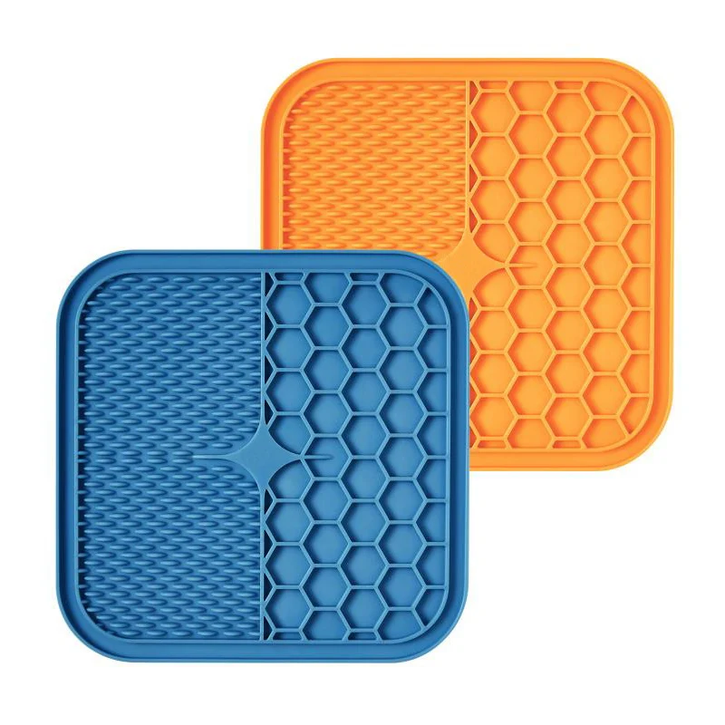 Square Dog Lick Mat With Round Edges Distraction Device Bath Treat Buddy Grooming Helper