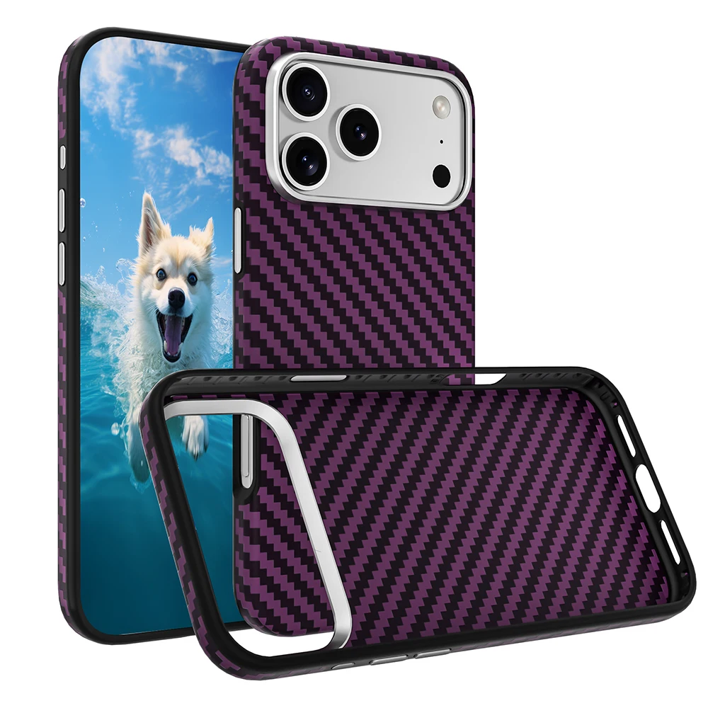 Laudtec 600D/1500D 衝撃防止複合カーボンファイバーラグジュアリースマートフォンケース iPhone 17 Pro Max 対応