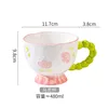 Tazza da cena con manico a forma di cuore precoce e tulipano rosa