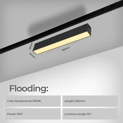 Линейный магнитный умный Регулируемый Трековый светильник без оправы