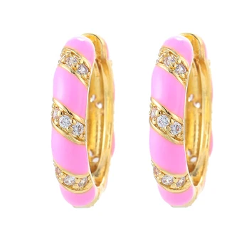 EYIKA Patterned earrings ladies zircon earrings colorful