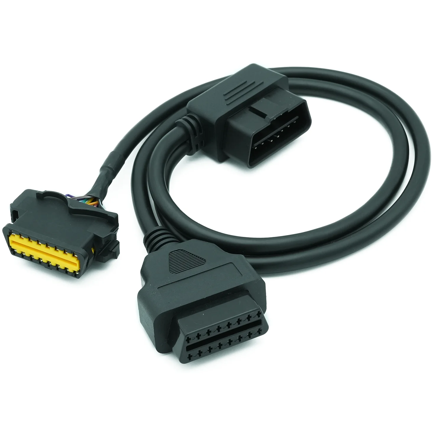 Packing Terminal Obd Obd 16 Pin Female Connector Plug With Full Wire Harness Cables Pigtail ...